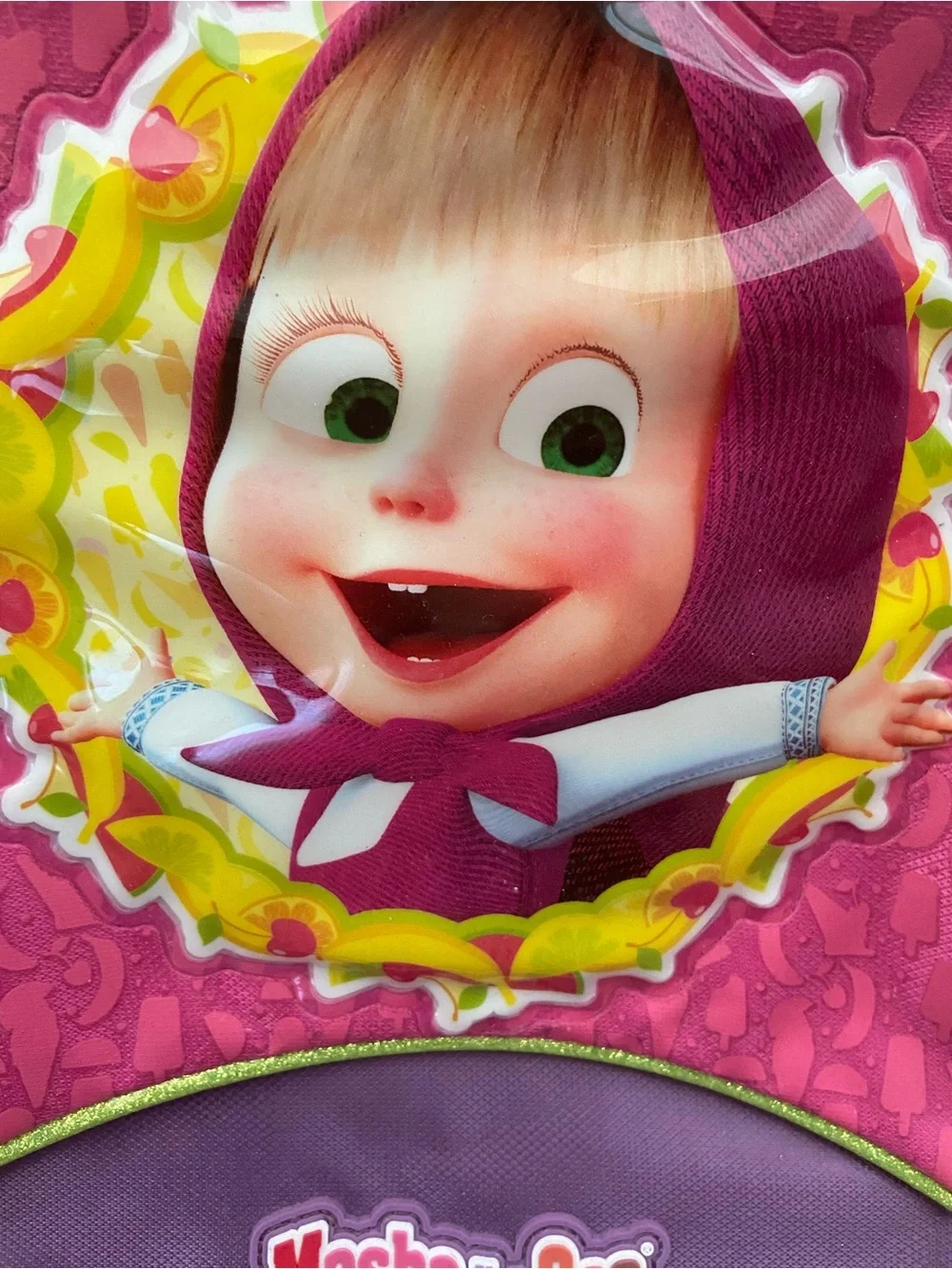 Masha and the Bear Pink Kids Trolley Backpack New